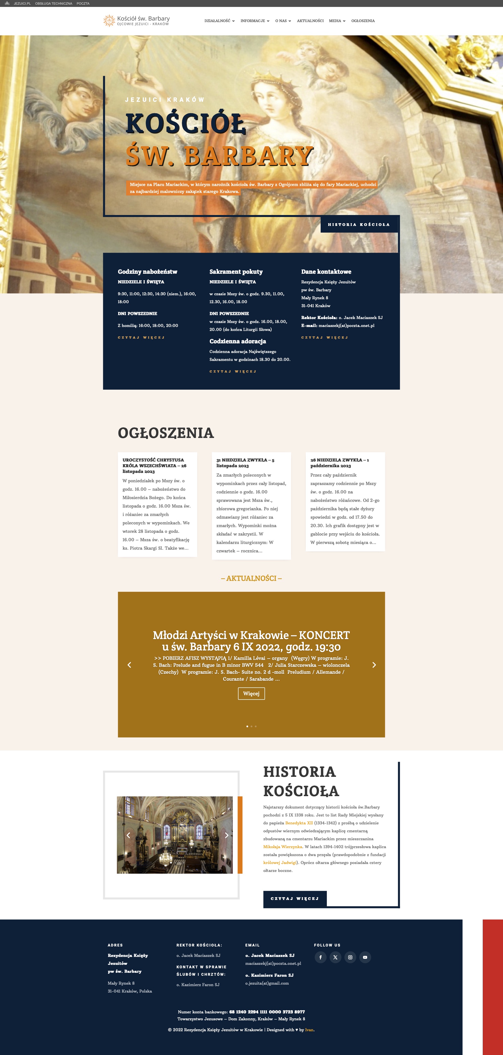 Kościól św. Barbary w Krakowie - Full Screenshot